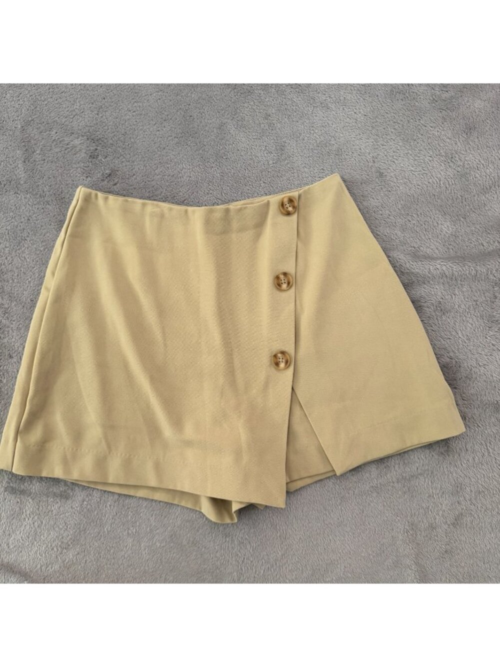 Weworewhat Khaki Mini Skirt Skort SMALL Preppy Academia Button Front